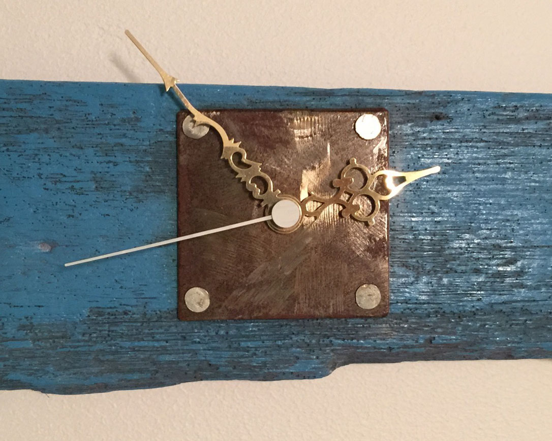 Blue Driftwood Clock